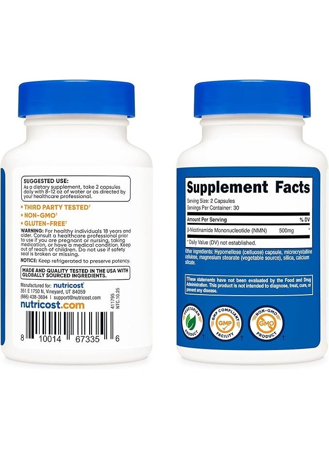 Nutricost, NMN, 60 Capsules (250 mg per Capsule) - Image 4